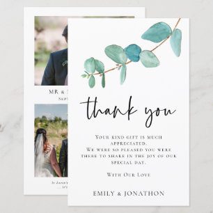 Papier BUDGET Eucalyptus Mariage 3 photo Merci
