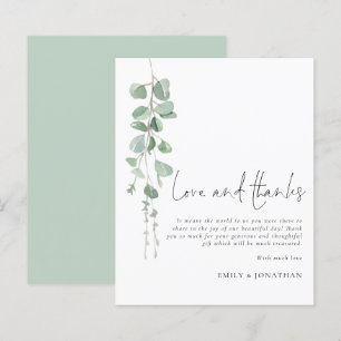 Papier BUDGET Eucalyptus Mariage amour Merci Merci