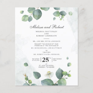 Papier Budget Eucalyptus Mariage botanique de verdure