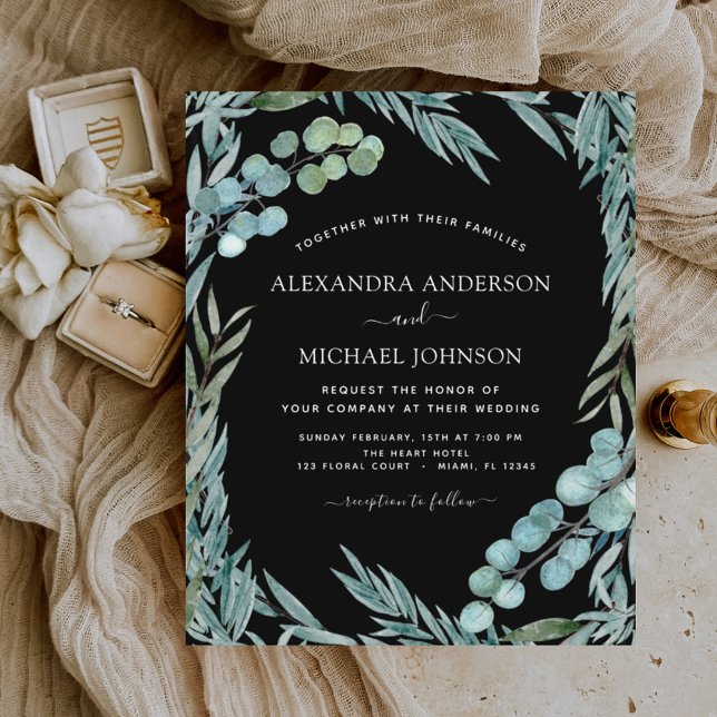 Papier Budget Eucalyptus Mariage botanique de verdure (Créateur téléchargé)