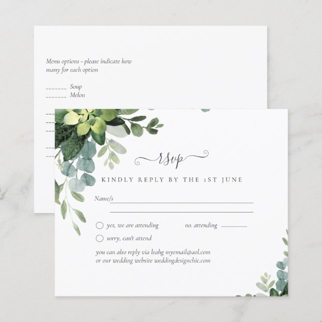 Papier BUDGET Eucalyptus Mariage de verdure (Devant / Derrière)
