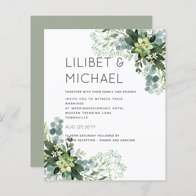 Papier BUDGET Eucalyptus Mariage de verdure (Devant / Derrière)