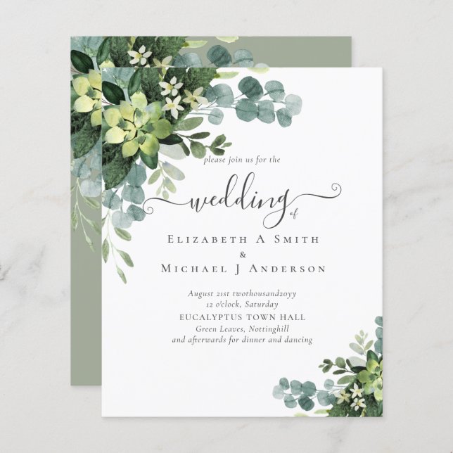 Papier BUDGET Eucalyptus Mariage de verdure (Devant / Derrière)