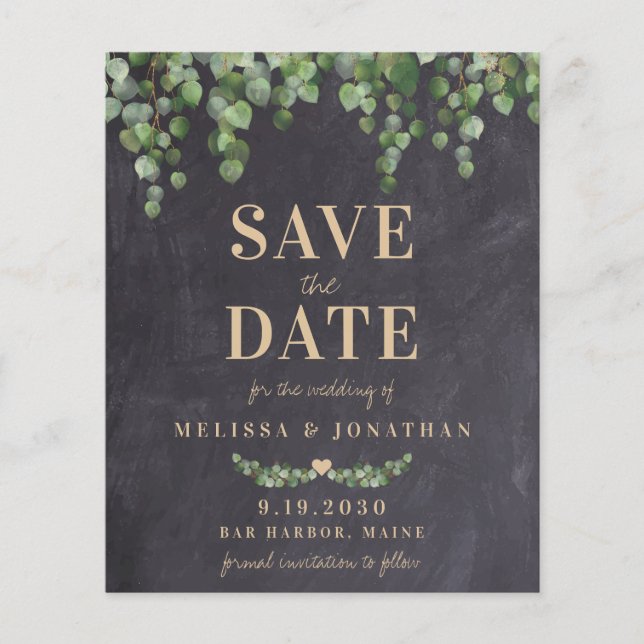 Papier Budget Eucalyptus Mariage Rustique Enregistrer La  (Devant)