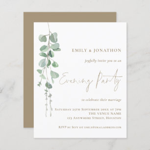 Papier Budget Eucalyptus Mariage Soirée Gold