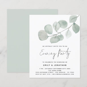 Papier BUDGET Eucalyptus Mariage Soirée Invitation