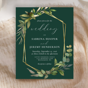 Papier Budget Eucalyptus Olive Vert Émeraude Mariage