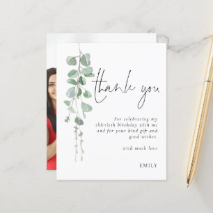 Papier Budget Eucalyptus Photo 30e anniversaire Merci