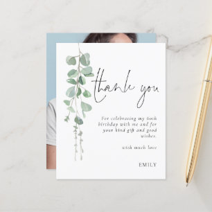 Papier Budget Eucalyptus Photo 60e anniversaire Merci