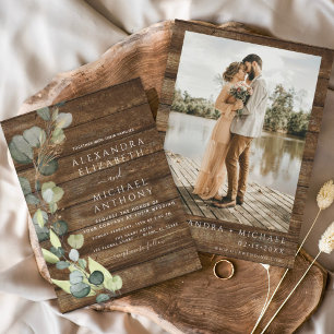 Papier Budget Eucalyptus Photo Mariage campagnard rustiqu