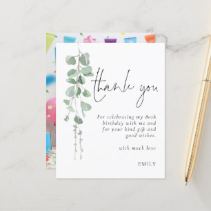 Papier Budget Eucalyptus Photo Merci de 80e anniversaire