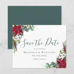 Papier BUDGET Eucalyptus Poinsettia Enregistrez La Date