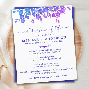 Papier Budget Eucalyptus Purple Célébration De La Vie Inv