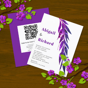 Papier BUDGET eucalyptus QR code RSVP faire-part de maria