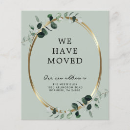 Papier Budget Eucalyptus Sage Nouvelle adresse Faire-part