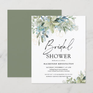 Papier Budget Eucalyptus Script nuptiale de douche Invita