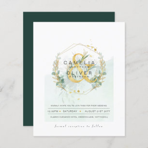 Papier BUDGET Eucalyptus Verdure Or Mariage QR CODE IN