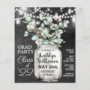Papier BUDGET Eucalyptus Vert GRAD Party Invitation