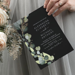 Papier Budget Eucalyptus Vert Mariage Invitations