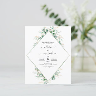 Papier Budget Eucalyptus Vert Mariage Invitations