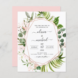 Papier Budget Eucalyptus Vert Mariage Invitations