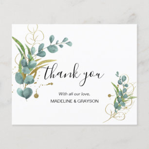 Papier BUDGET Eucalyptus Vert Merci Mariage or