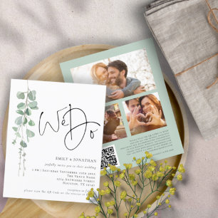 Papier BUDGET Eucalyptus We Do 3 photo QR Wedding Inviter
