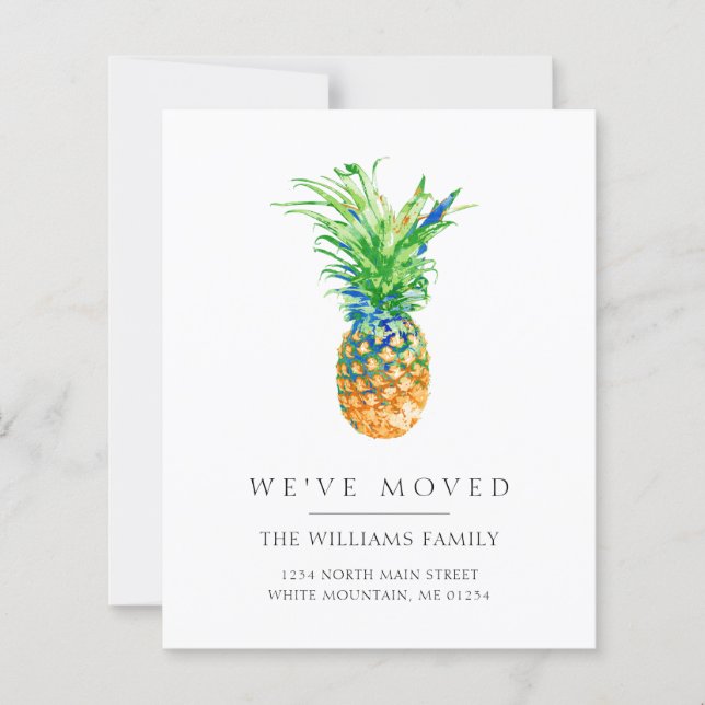 Papier Budget Faire-part de déplacement de l'ananas tropi (Devant)