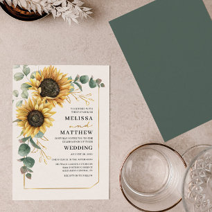 Papier Budget Faire-part de mariage de tournesol Eucalypt