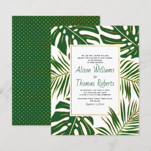Papier BUDGET faire-part de mariage verts tropicaux feuil