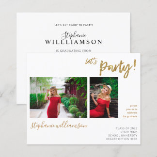 Papier Budget Faisons la fête - Gold 2 Photo Graduation P
