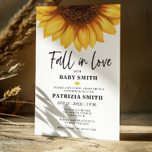 Budget Fall in Love Baby shower de tournesol Invit