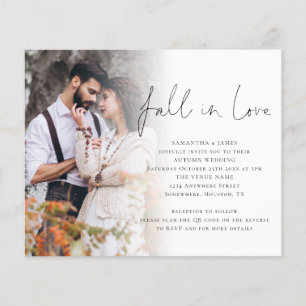 Papier Budget Fall In Love Photo QR Code Mariage Invitati