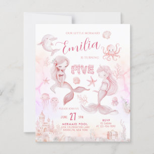 Papier BUDGET Fantaisiste Rose Rêveur Mer Sirène Annivers