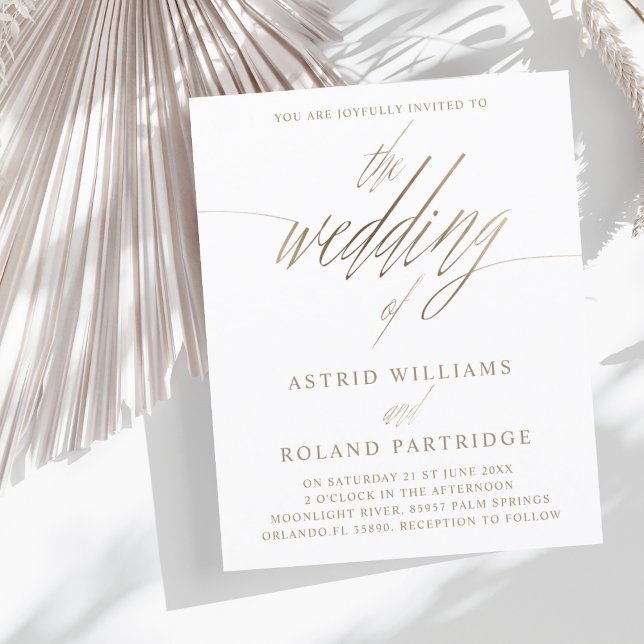 Papier Budget Faux Gold Calligraphie le Mariage de (Créateur téléchargé)