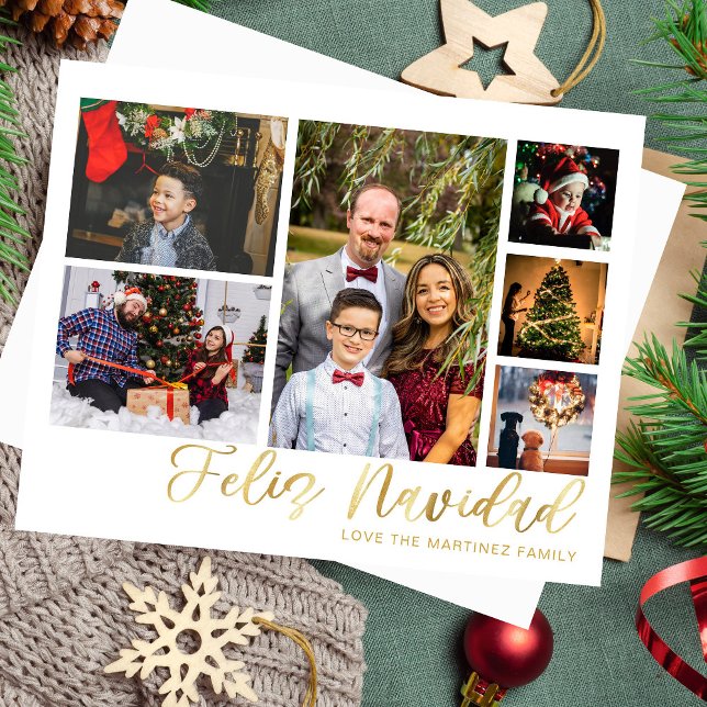 Papier Budget Feliz Navidad Gold 6 Photo (Créateur téléchargé)