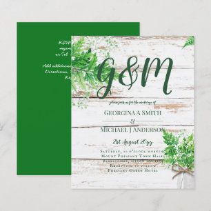 Papier BUDGET Fermes rustiques Verdure Mariage chic Invit