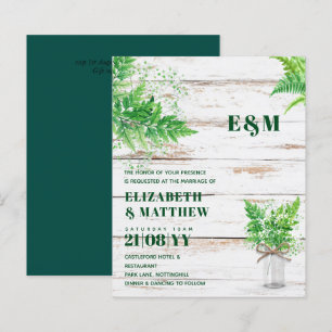 Papier BUDGET Fermes vertes Mariage monochromatique Invit