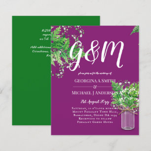 Papier BUDGET Ferns Verdure Magenta Mariage Invitation