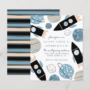 Papier Budget Fête d'anniversaire Fusée spatiale dans l'e