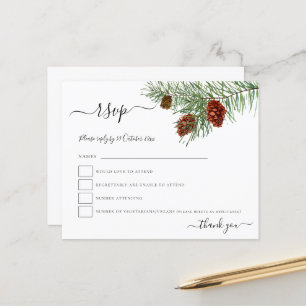Papier Budget Feuillage Pine Cones Noel Mariage RSVP