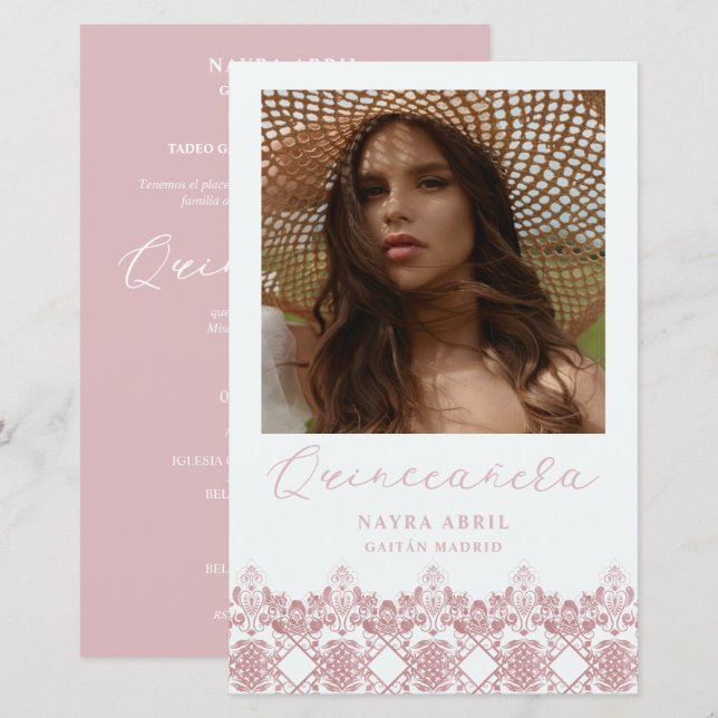 Papier Budget Fiesta Quinceañera Español Efecto Encaje (Devant / Derrière)