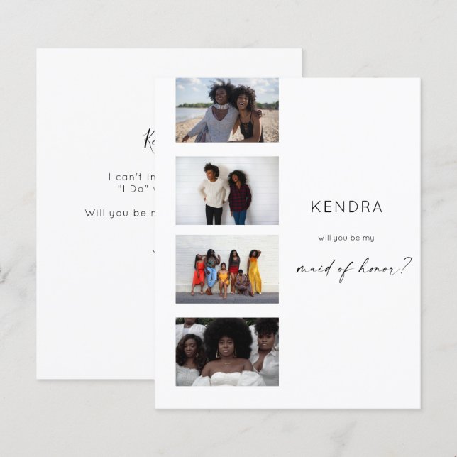 Papier Budget Filmstrip Be My Maid of Honor Multi Photo (Devant / Derrière)