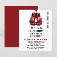 Budget First Knockout Boxing Invitation Anniversai