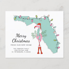 Papier Budget Flamant rose Florida Holiday Moving Card