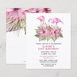 Papier Budget Flamant rose rose Anniversaire Fête Invitat