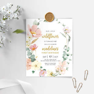 Papier Budget Fleur sauvage Baby 1er anniversaire Invitat