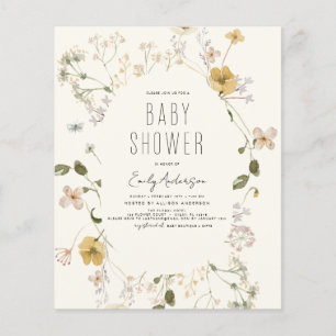Papier Budget Fleur sauvage Boho Baby shower Élégant mode