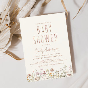 Papier Budget Fleur sauvage Boho Baby shower Élégant mode
