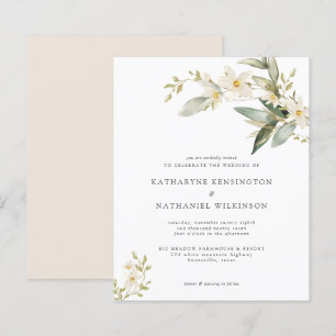 Papier Budget Fleur sauvage Faire-part de mariage de verd